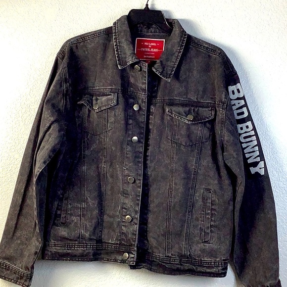 NWOT Black Denim Jacket Button Closure Size XLarge Red Label by Patrol Jeans - Picture 3 of 12
